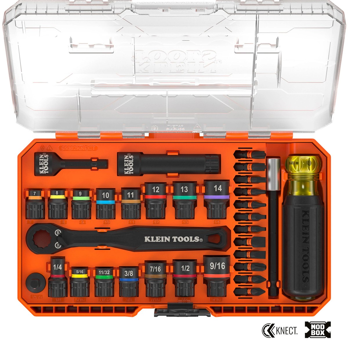 Klein Tools 65302KNECT KNECT Pass-Through and Impact Socket Set