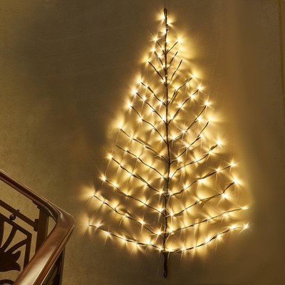 Fudios Lighted Wall Tree 4FT 108LED Warm White for Home 4FT, 