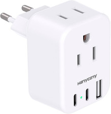 European Travel Plug Adapter, Foldable International Power Adapter, Type C Adap