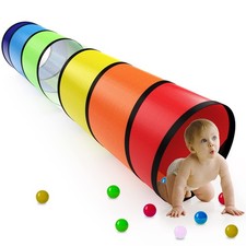 Kids Play Tunnel 6 Foot Colorful Pop Up for Toddlers 1-3 - Fun Indoor Outdoor