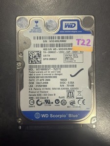 Western Digital WD Scorpio Blue WD1600BEVT-75ZCT2 160GB SATA 2,5" Festplatte HDD