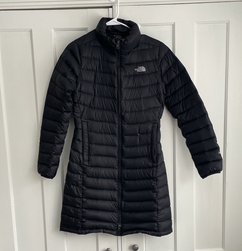  The North Face Coat Womens Small  Black 700 Down Long Puffer Parka Jacket S/P  