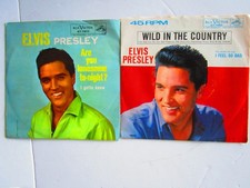 2  ELVIS PRESLEY  VINYL  45  USED WILD IN THE COUNTRY & ARE YOU LONESOME TONIGHT