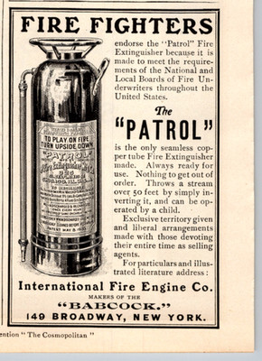 Advertising Print Ad 1903 International Fire Engine Babcock The Patrol New York