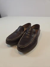 Sperry Penny Loafers Shoes Mens Size 9 Brown Leather Moc Toe Slip On STS22586
