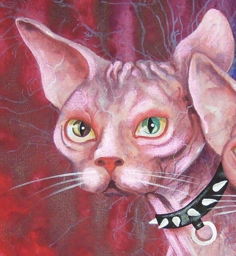 art painting animal portrait sphynx cat cats figurative decorative realism print - Picture 3 of 12