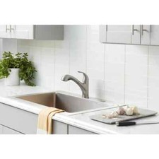 GLACIER BAY Single-Handle Pull-Out Faucet W/Turbo Spray in Stainless Steel