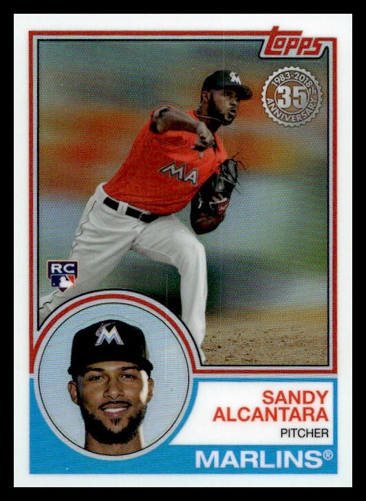 2018 Topps Silver Pack 1983 Design Chrome Series 2 Sandy Alcantara #53 Rookie RC