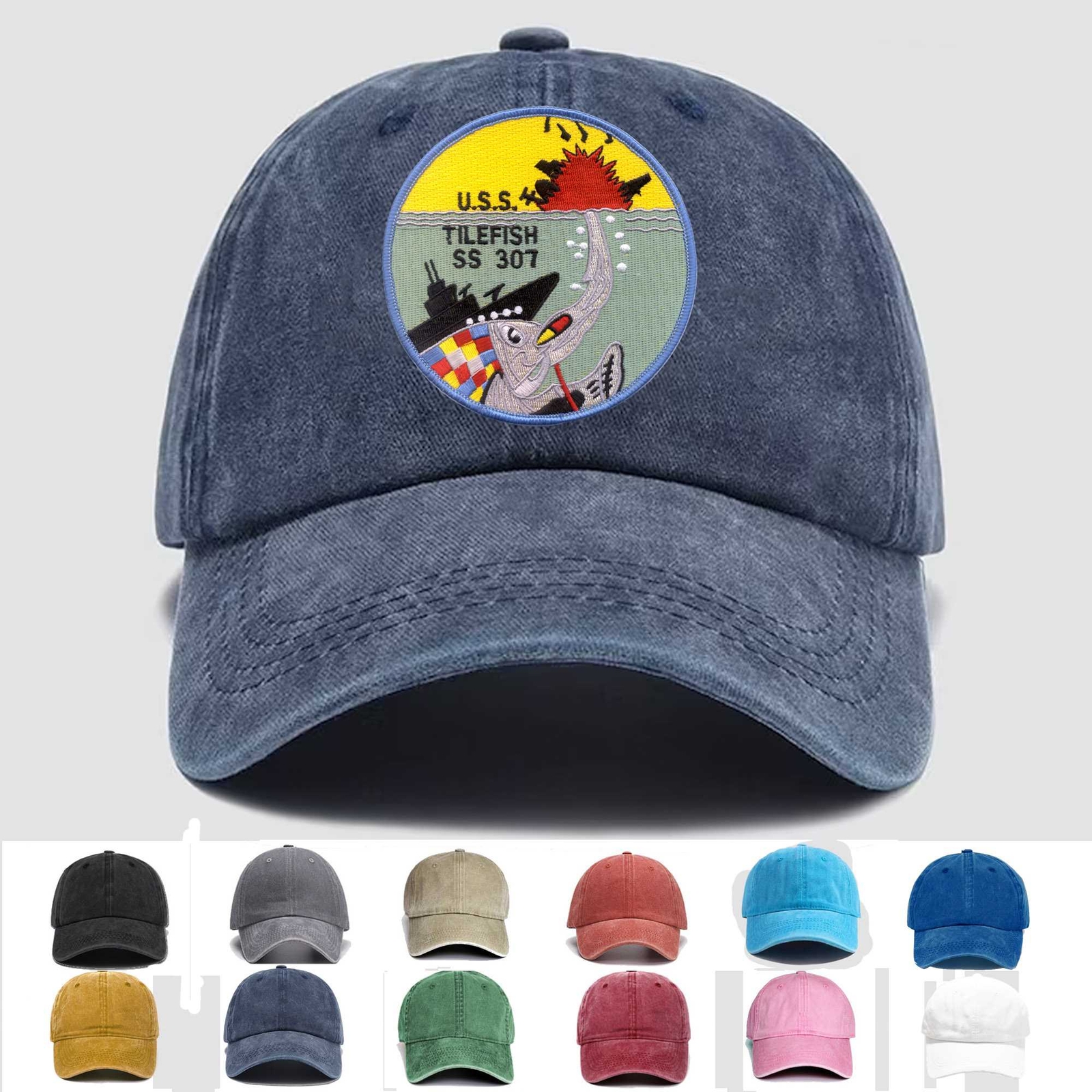 Custom Embroidered Hat SS-307 USS Tilefish, Veteran Cap, Trucker Hat, Gift Idea