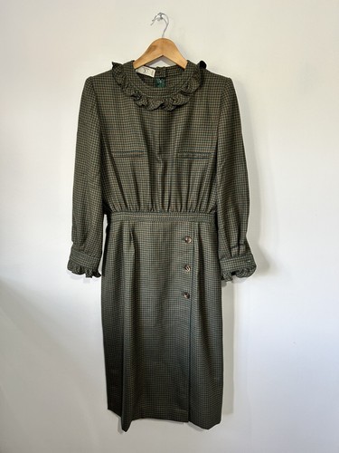 Valentino Boutique / Miss V, Vintage VALENTINO Miss V Hahnentritt Schößchen Kleid - Größe 38-40” - Made In Italy