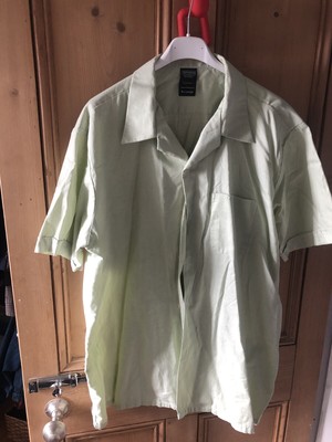 Vintage Keynote Camp Kragen Sommer Hemd Lindgrün Large