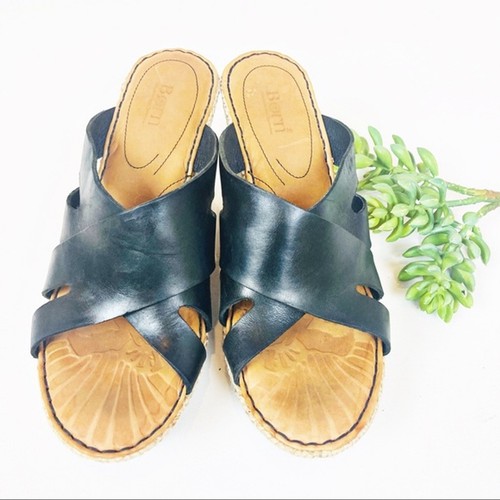 born black platform sandals