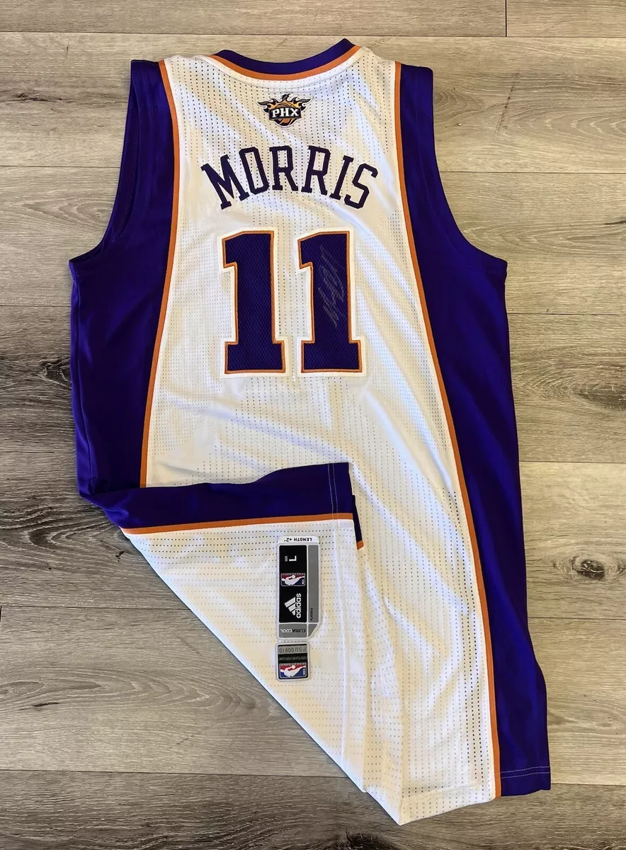 Markieff Morris Game Jersey Large Phoenix Suns Adidas Rev 30 White AUTO KANSAS