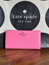 KATE SPADE Madison Large Slim Bifold Wallet Blossom Pink KC579 Saffiano Leather