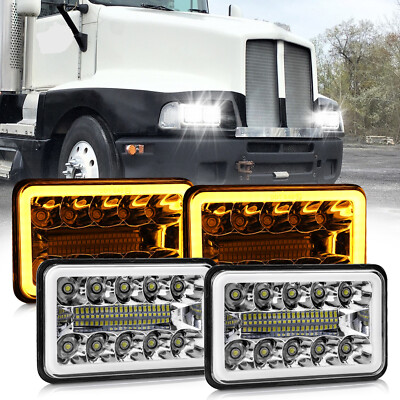 4X DOT 4x6'' LED Headlights for Kenworth T800 T400 T600 W900B Classic 120/132 HK