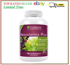 trunature Resveratrol Plus, 140 Vegetarian Capsules Anti-Aging Antioxidant