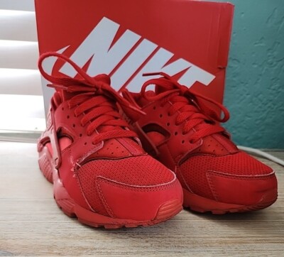 Nike Air Huarache Run Triple Red Running Shoes Style 654275-600