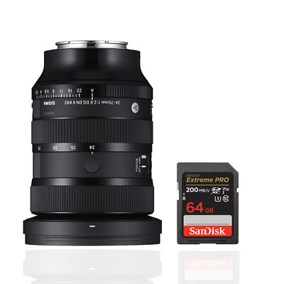 Sigma 24-70MM F2.8 DG DN II ART Lens Sony E Mount Bundle with SanDisk 64GB SD