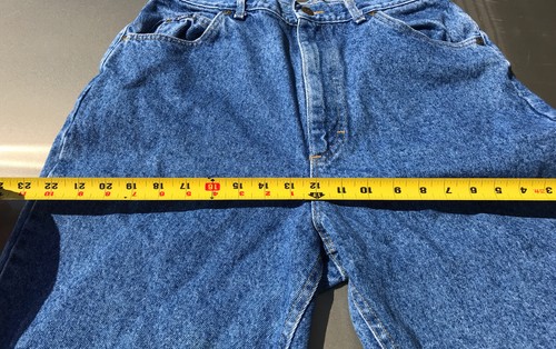 Vtg USA Lee Mom Jeans Womens Tag 14 Medium Stone Wash High Waist Western Faded - Picture 7 of 12