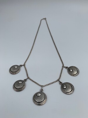 Joli Collier Pendentif Cœur En Argent Avec Poinçon Crabe - Bijou Ancien