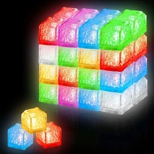 300 Pack Light Up Ice Cubes Bulk - LED Ice Cubes for Drinks, Flashing Glow in...