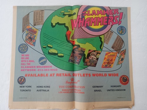 Vintage IMPERIAL SLAMMER WHAMMERS Cap Game Giant Color Newspaper Print Ad 1995 - Picture 17 of 24