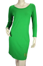 Michael Kors Green Cotton Stretch Dress Size XS Studded Logo