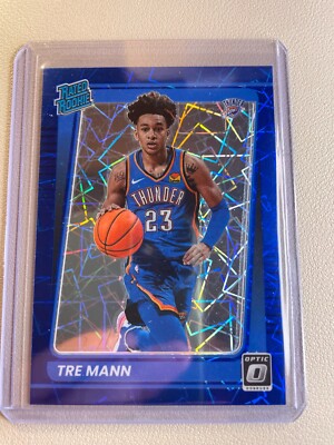 2021-22 Panini Donruss Optic Tre Mann RC Blue Velocity OKC, Rookie