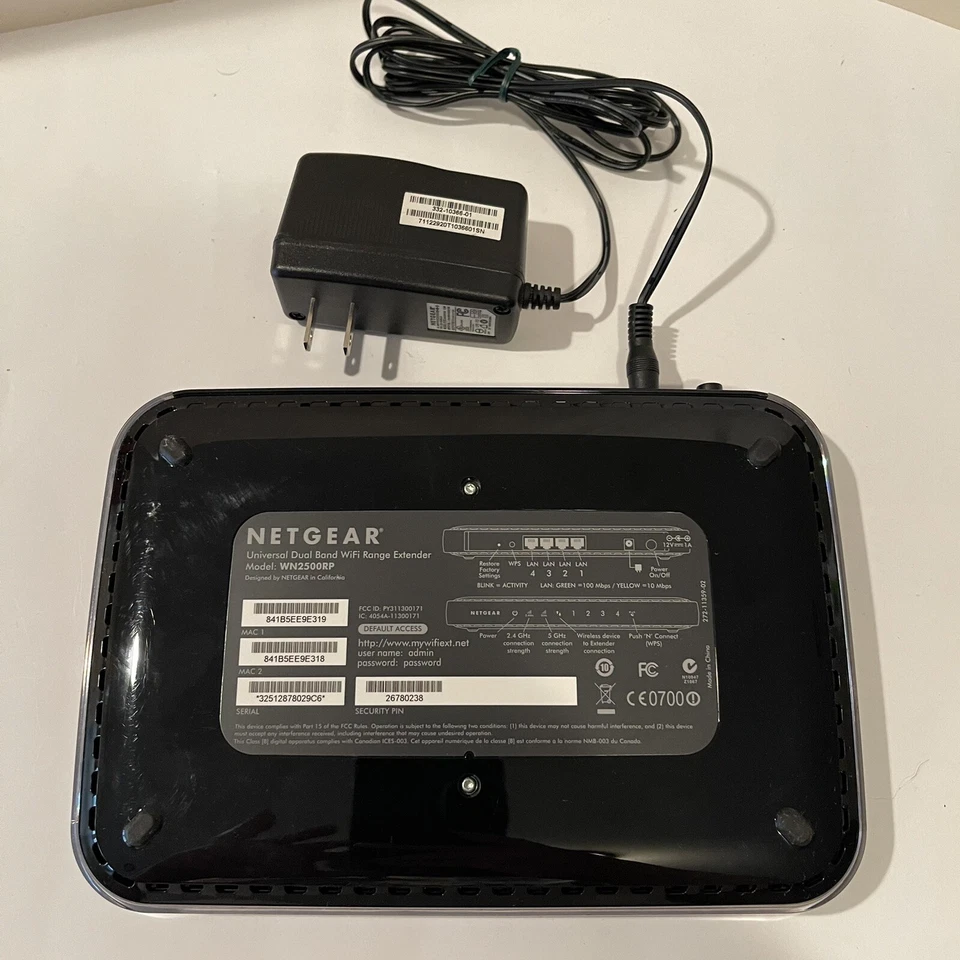 Netgear Universal Dual Band Wifi Range Extender 4 Port Wifi Adapter WN2500RP - Image 2 of 4