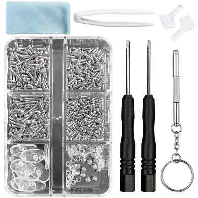PTSLKHN Eyeglass Repair Kit with Screws 15 Types Screws for Eyeglasses - Fram...