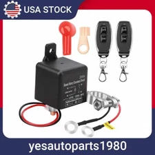 200A Car Wireless Dual Remote Battery Disconnect Relay Master Cut-off Switch 12V