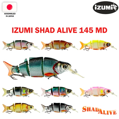 IZUMI Shad Alive Diver 145 MD 14.5 cm, 54 g Japan Suspending Fishing Wobbler