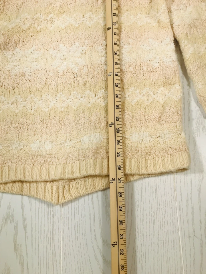 Suéter Mohair de Lana Jones New York De Colección Pequeño Beige Rayas Peso Pesado Años 90 Foto 3 de 4