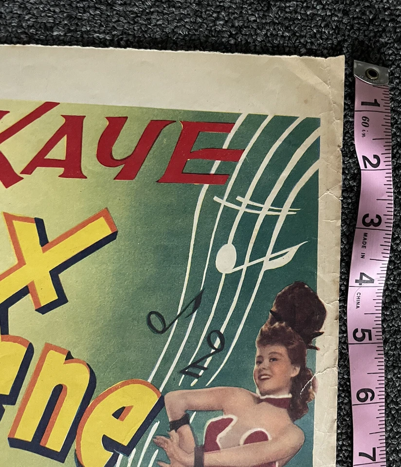 Danny Kaye Virgina Mayo SIGNED Wonder Man Original Belgium Poster 1945 14 x 19” - Image 4 of 4