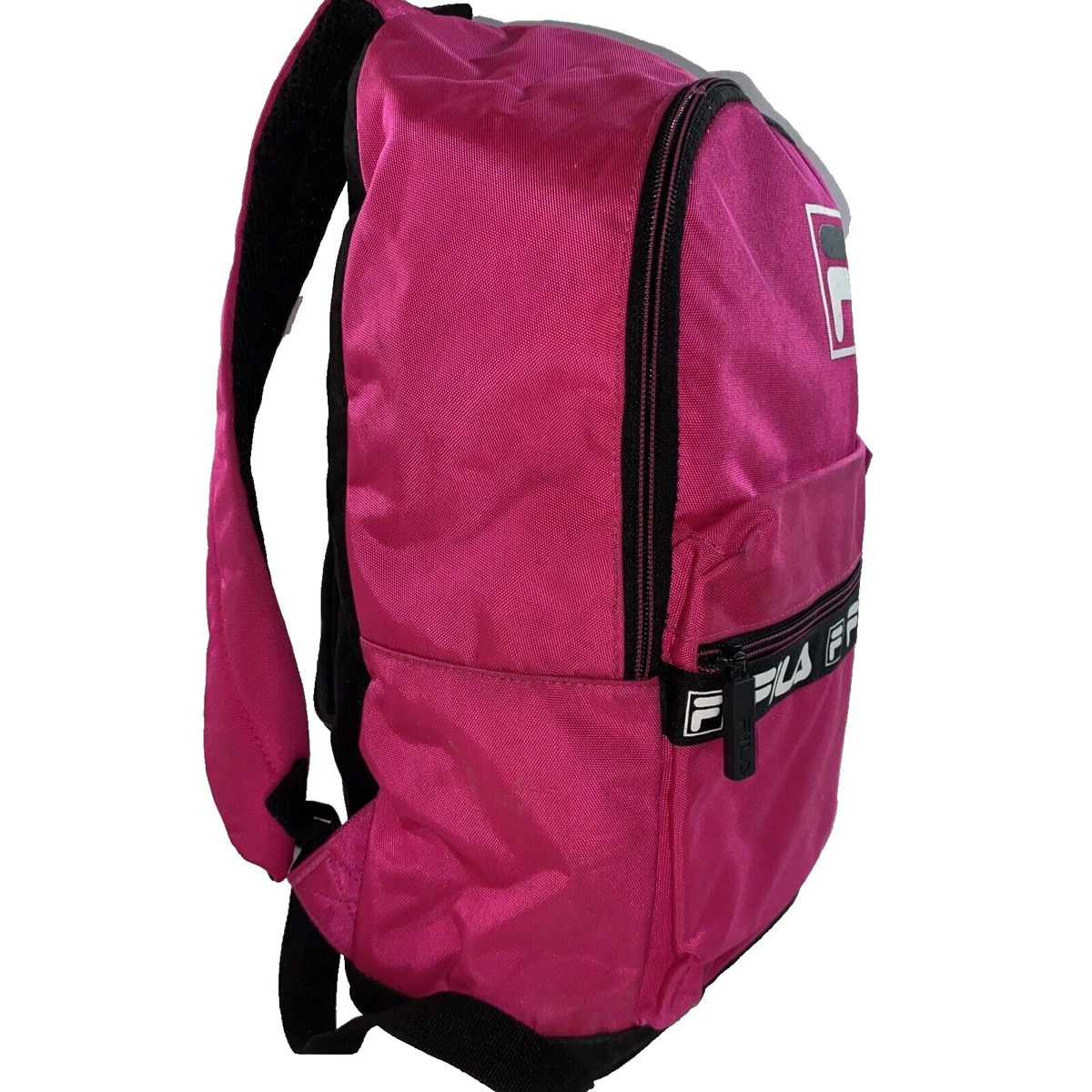 Fila Backpack Youth Size Large 100 Polyester Pink Black Book Backpack