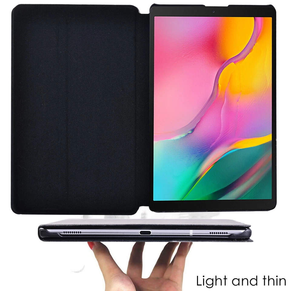 Black PU Leather Stand Cover Case For Samsung Tab A/S4/S5/S6/S7/S8/S9/A7/A8/A9 - Image 2 of 4