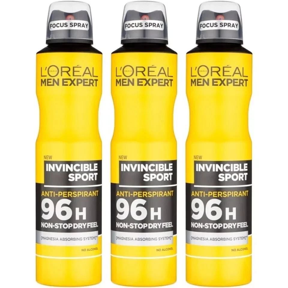 L'ORÉAL LOreal Men Expert Antiperspirant Deodorant Invincible Sport 250ml x 3