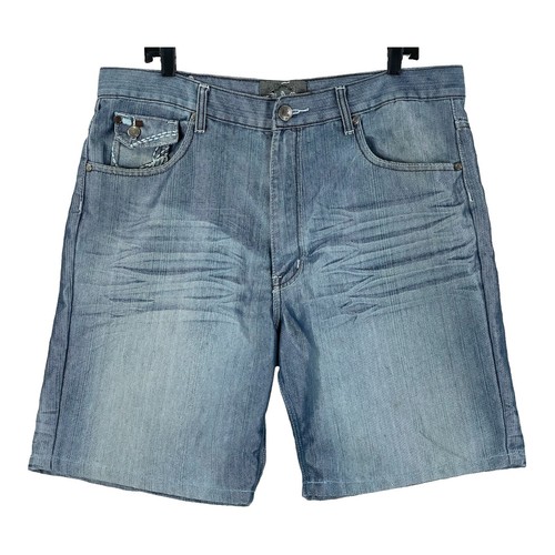 Short Jean Baggy Vintage Pour Homme - Taille 28, Bleu Délavé, Style Y2K Rétro - Chams