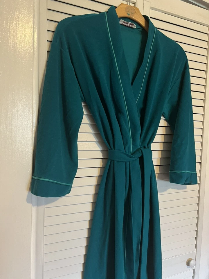 VANITY FAIR Vintage Women’s Size Medium M Lounge Gown Robe House Dress Tie Belt - Image 2 of 4