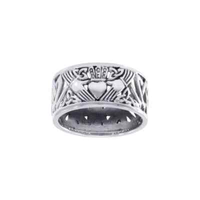 Keltisch Irisch Claddagh Trinität 925 Sterlingsilber Ring Traditionell Herz