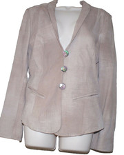 Vintage James Vonpont Suede Leather Beige Button Jacket Blazer Women Size:44