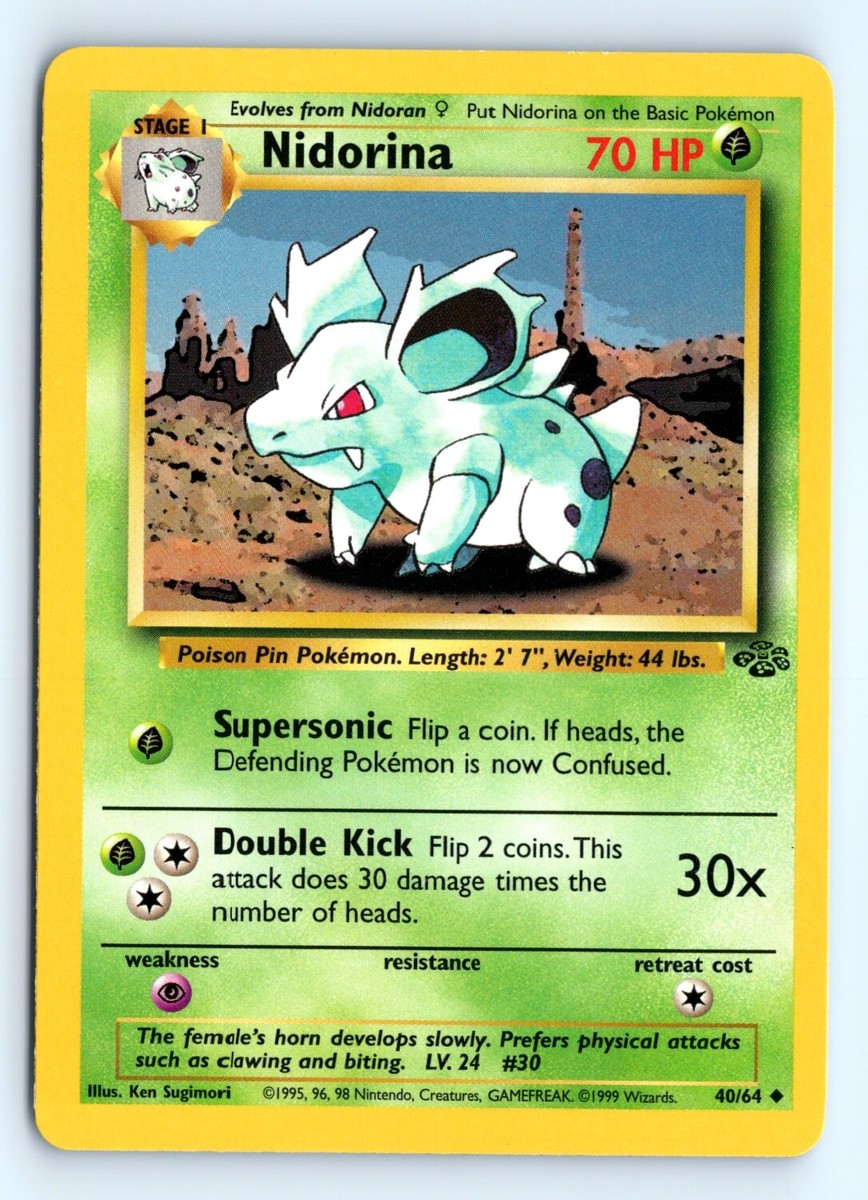 アメリカ購入品 Nidorina Pokemon Nidorina #40/64 Jungle tcg Uncommon LP | eBay