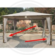 2 TELI LATERALE DI RICAMBIO PER GAZEBO IN LEGNO TORTORA per GAZEBO "SANTORINI"