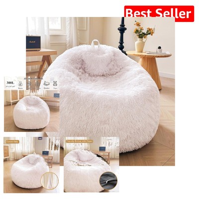 Luxurious Faux Fur Bean Bag Cover Large Gaming Chair for All