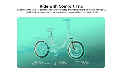๐ฅ750W Folding E-bike 20" Electric Bikes 68Miles Range ENGWE L20 2.0 E-City bike - Picture 8 of 21