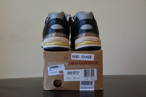 Nuovo DS Vintage New Balance 991 M991BFLP Nero Pelle Made in USA Taglia 10US - Foto 11 di 11