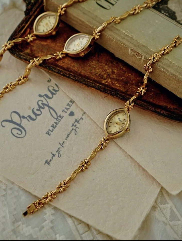 金色法国复古风格独特精致女士腕表时尚可爱礼物 — 第 2/4 张图片
