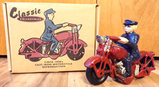 Vintage Circa 1920's motorcycle cop "Original Box" cast iron classic collectible