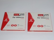 2 Genuine Iomega Zip 100MB Disks Factory Sealed PC/Mac