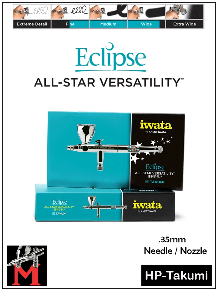 Iwata Eclipse Takumi Airbrush .35mm + Free Insured Freight - image 3 of 4